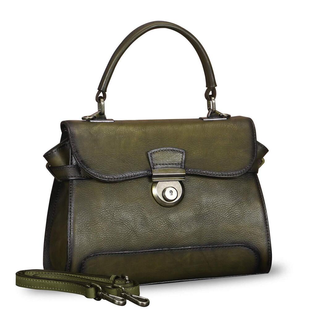 3874 Leather Satchel Crossbody Bags Handmade Vintage Top Handle Handbags